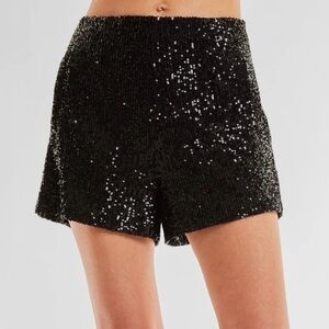 *NWT* Noli Black Sequin High Waist Micro Shorts -SZ 8- NEVER WORN!